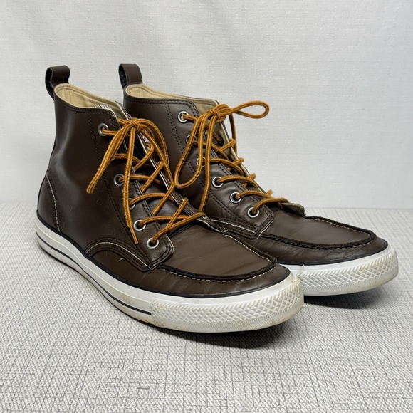 CAS Converse Hi-Top Hikers Boots Brown Leather 125651C M11/W13 Unisex Moc Toe‎